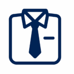 HR certification icon featuring a shirt and tie, representing professional human resources roles